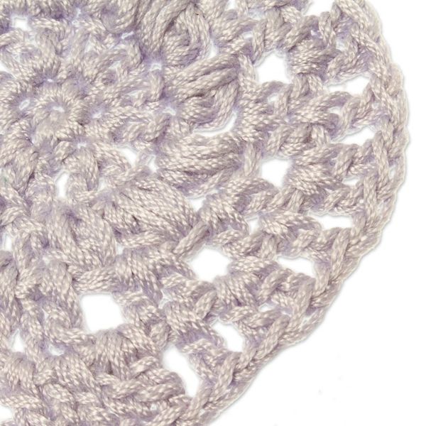 Alternate image for Set of 4 Handmade Light Blue-Grey Crocheted Coasters Light Blue-Grey Pinwheel