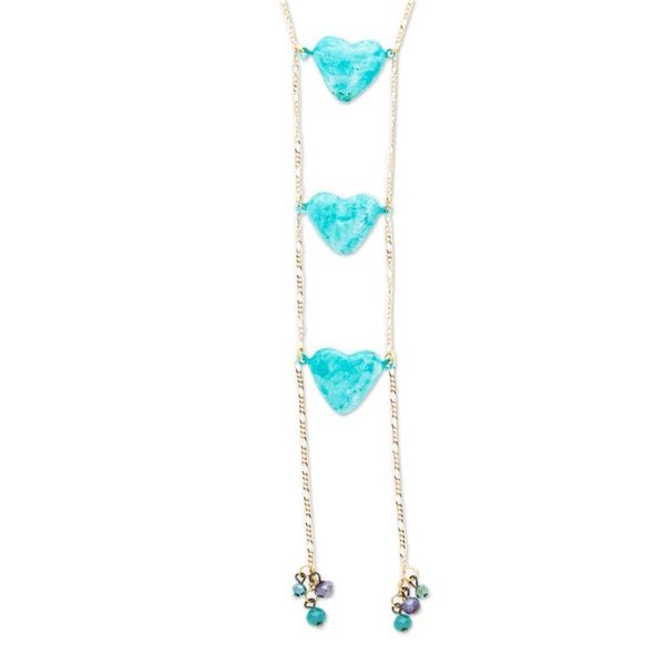 Alternate image for 14k Gold-Plated Waterfall Necklace with Hummingbird Motifs Refreshing Adoration