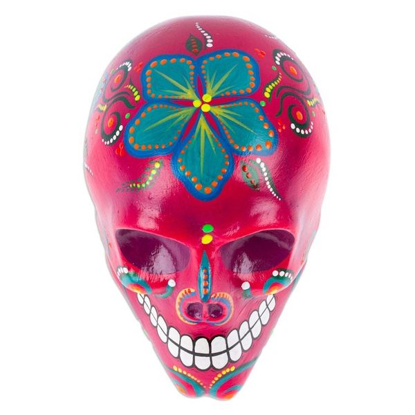 Alternate image for Handcrafted Recycled Paper Floral Carmine Skull Statuette Carmine Underworld