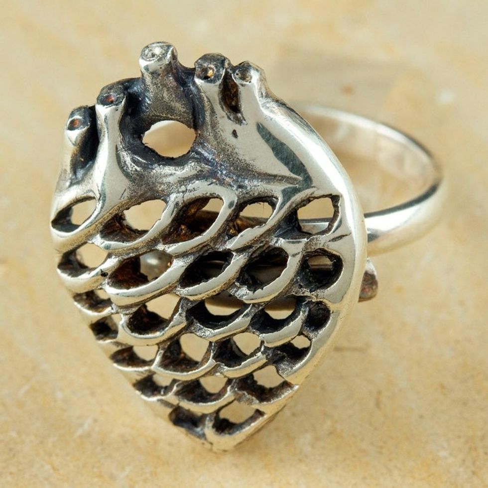 Agave Heart Sterling Silver Wrap Ring Crafted in Mexico 'Agave Heart'