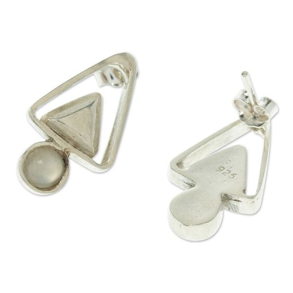 Alternate image for Triangular Earrings with Moonstone Feminine Connection