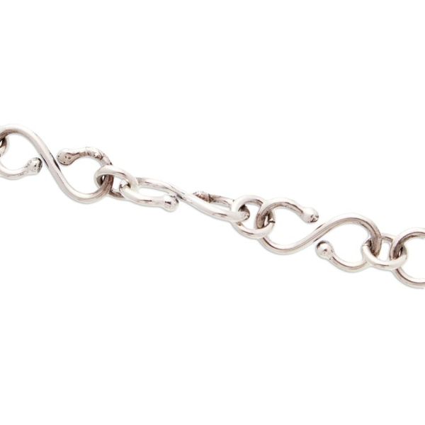 Alternate image for Modern Taxco Sterling Silver Oxidized Link Necklace Wheels of Style