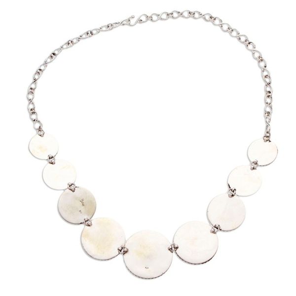 Alternate image for Modern Taxco Sterling Silver Oxidized Link Necklace Wheels of Style