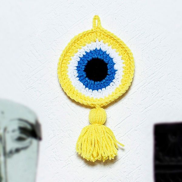 Alternate image for Wall Accent Hand Crocheted in Mexico See No Evil in Yellow