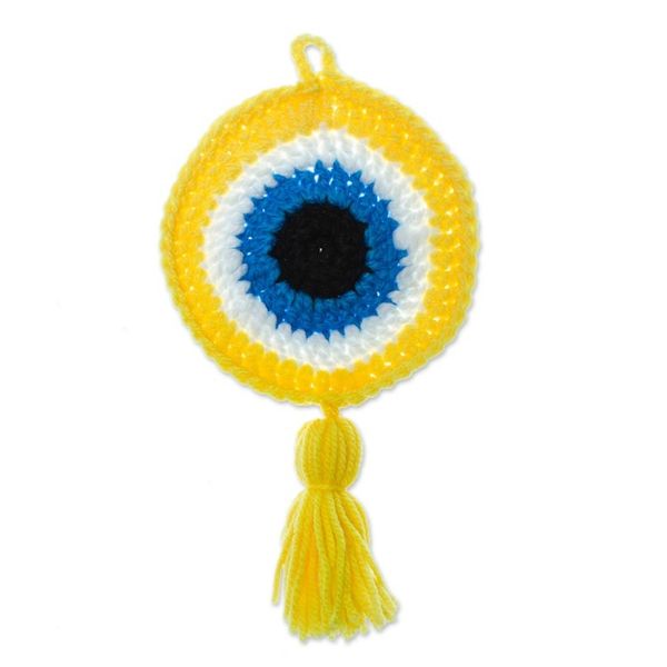 Alternate image for Wall Accent Hand Crocheted in Mexico See No Evil in Yellow