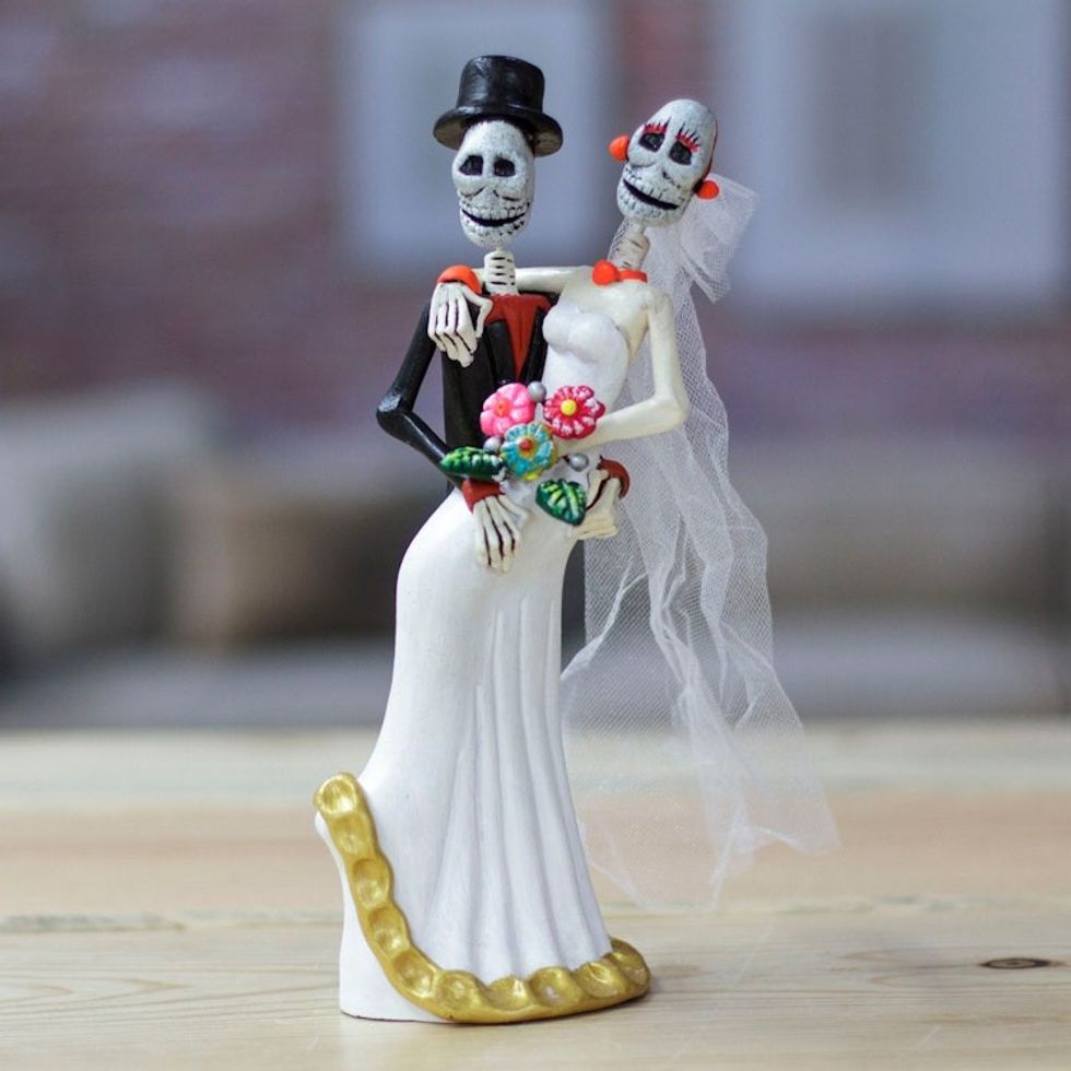 Handcrafted Catrin Bride and Groom Ceramic Sculpture 'Catrin Marriage'