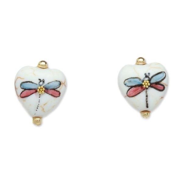 Alternate image for Gold-Accented Firefly Howlite Stud Earrings in Bright Hues Sweet Inspiration