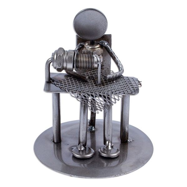 Alternate image for Recycled Auto Part Statuette of A Tailor Handmade in Mexico Tailor