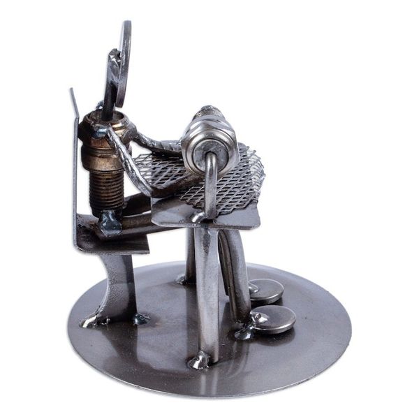 Alternate image for Recycled Auto Part Statuette of A Tailor Handmade in Mexico Tailor