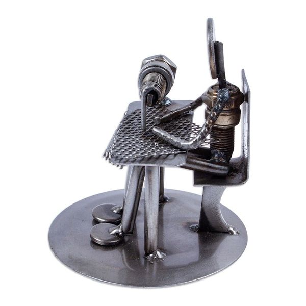 Alternate image for Recycled Auto Part Statuette of A Tailor Handmade in Mexico Tailor