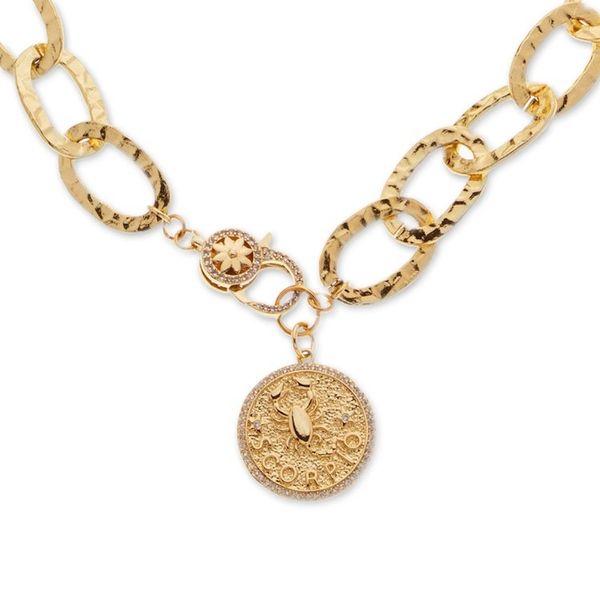 Alternate image for 24k Gold-Plated Cubic Zirconia Scorpio Pendant Necklace Scorpio Born