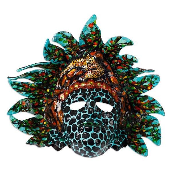 Alternate image for Painted and Lacquered Papier Mache Mayan Governor Pakal Mask Pakal