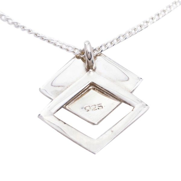 Alternate image for Geometric Sterling Silver Pendant Necklace Square Off