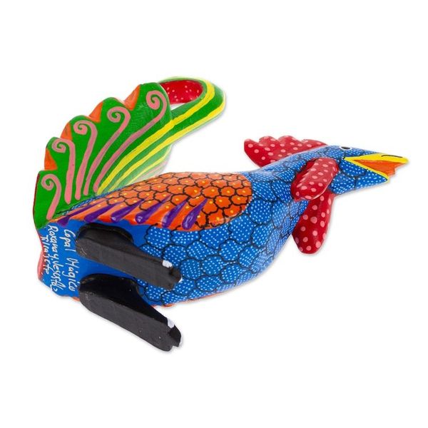 Alternate image for Wood Rooster Alebrije Figurine Carved and Painted by Hand Imposing Rooster