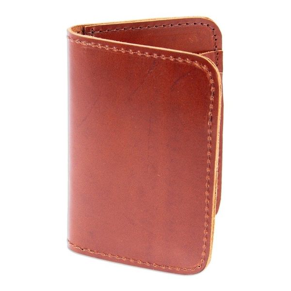 Alternate image for Brown Leather Card Wallet with Six Compartments Brown Wealth