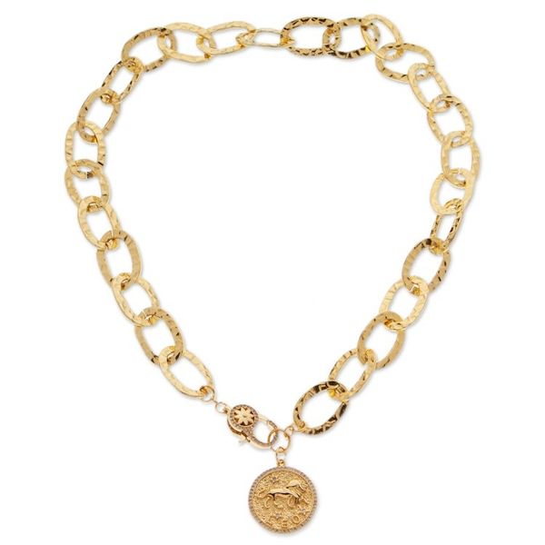 Alternate image for 24k Gold-Plated Cubic Zirconia Leo Pendant Necklace Leo Born