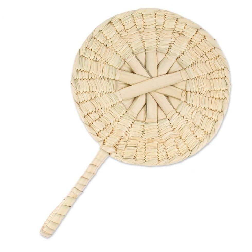 Decorative Utilitarian Palm Fiber Fan Hand-Woven in Mexico 'Breezy Style'