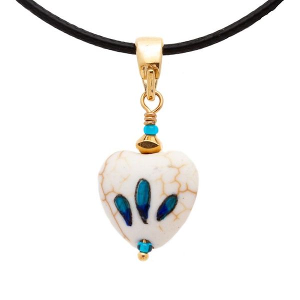 Alternate image for 14k Gold-Accented Pendant Necklace with Hand-Painted Motifs Mystic Glance