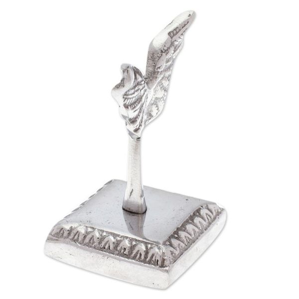 Alternate image for Angel-Themed Abstract Polished Pewter Ring Holder Mystic Heaven