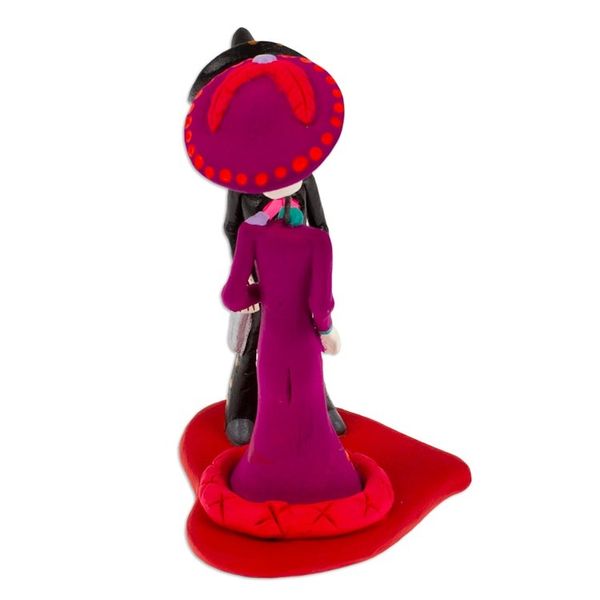 Alternate image for Hand-Painted Romantic Ceramic Day of The Dead Sculpture Underworld Liaison