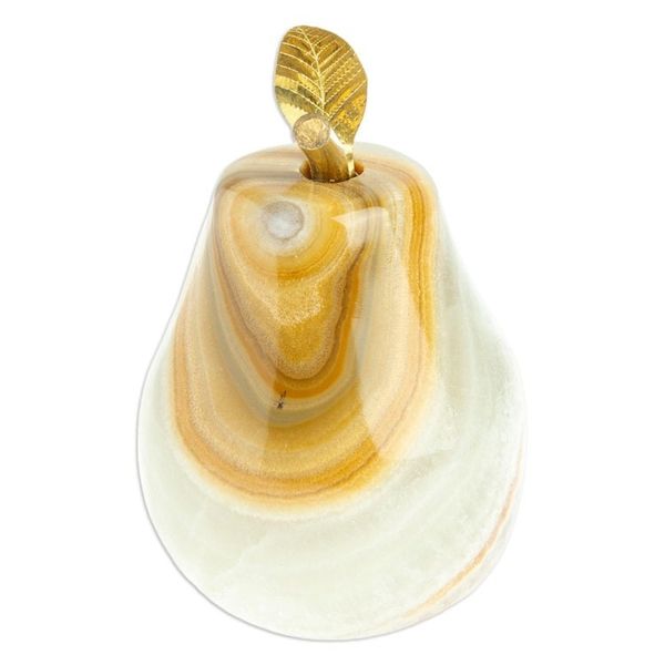 Alternate image for Onyx and Brass Pear Sculpture from Mexico Eris Pear