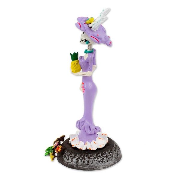 Alternate image for Handcrafted Floral Lavender Catrina Sculpture on Floral Base The Glorious Catrina