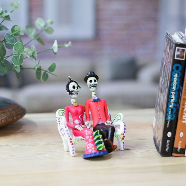 Alternate image for Painted Romantic Classic Catrin Couple Ceramic Sculpture Catrin Honeymoon