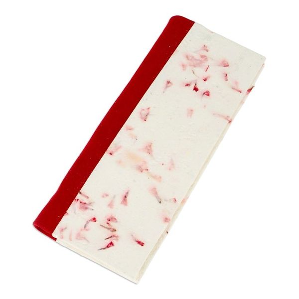 Alternate image for Handcrafted Floral Red Amate Paper Notebook from Mexico Passionate Thoughts