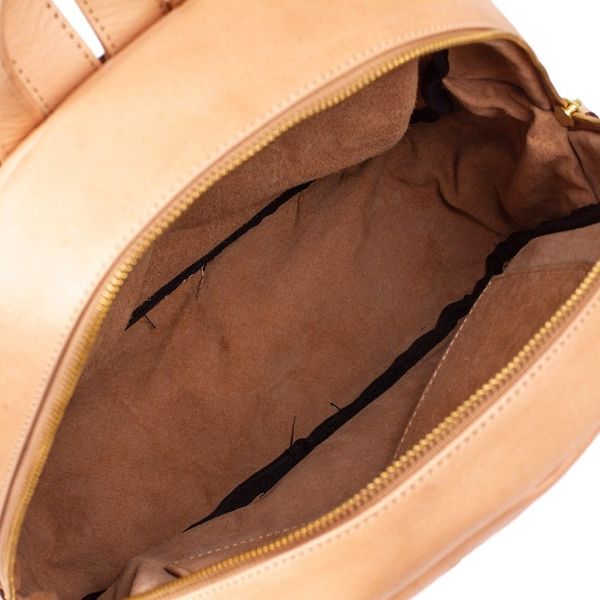 Alternate image for Leafy-Patterned Leather Backpack in Beige from Mexico Floral Artisan in Beige