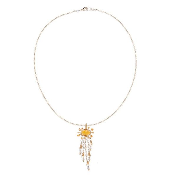 Alternate image for Gold-Accented Citrine and Cubic Zirconia Pendant Necklace Absolute Joy