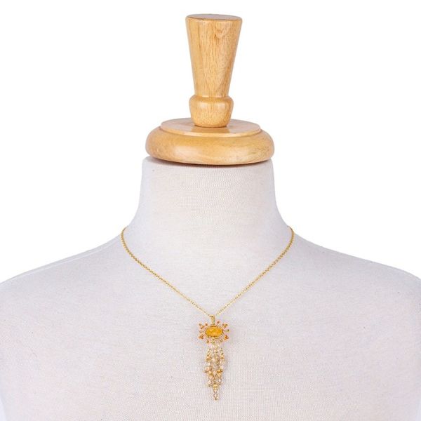 Alternate image for Gold-Accented Citrine and Cubic Zirconia Pendant Necklace Absolute Joy