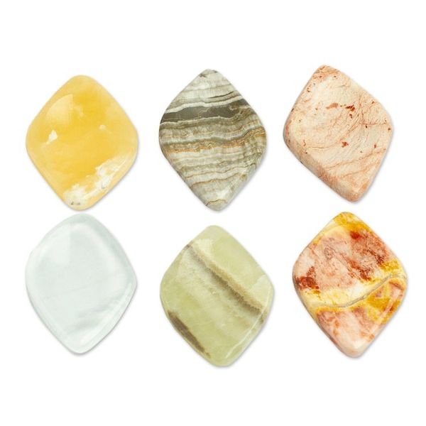 Alternate image for Set of 2 Handcrafted Diamond Marble Stress-Relieving Stones Relaxing Force