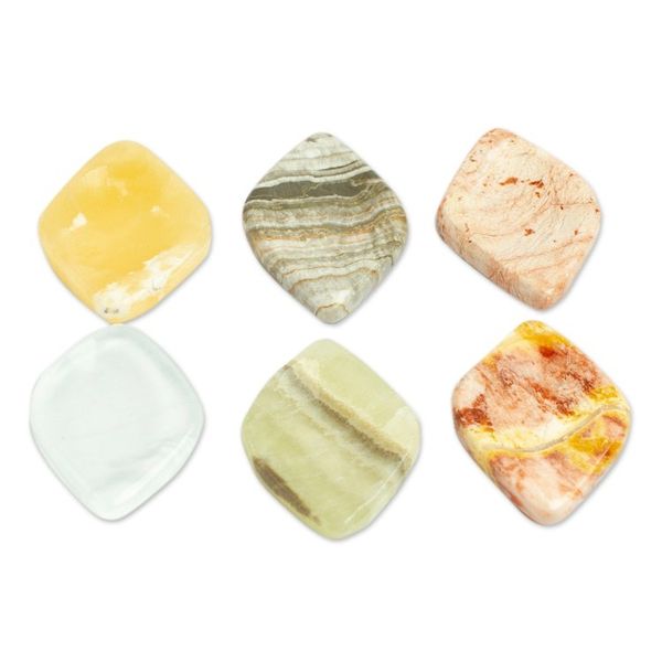 Alternate image for Set of 2 Handcrafted Diamond Marble Stress-Relieving Stones Relaxing Force