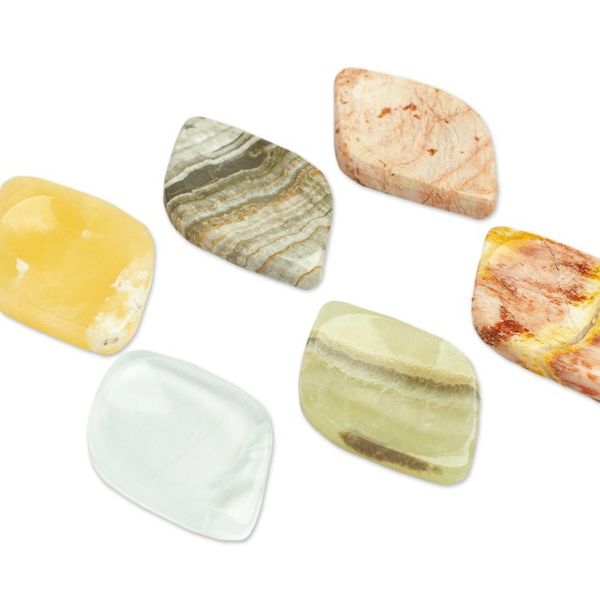 Alternate image for Set of 2 Handcrafted Diamond Marble Stress-Relieving Stones Relaxing Force