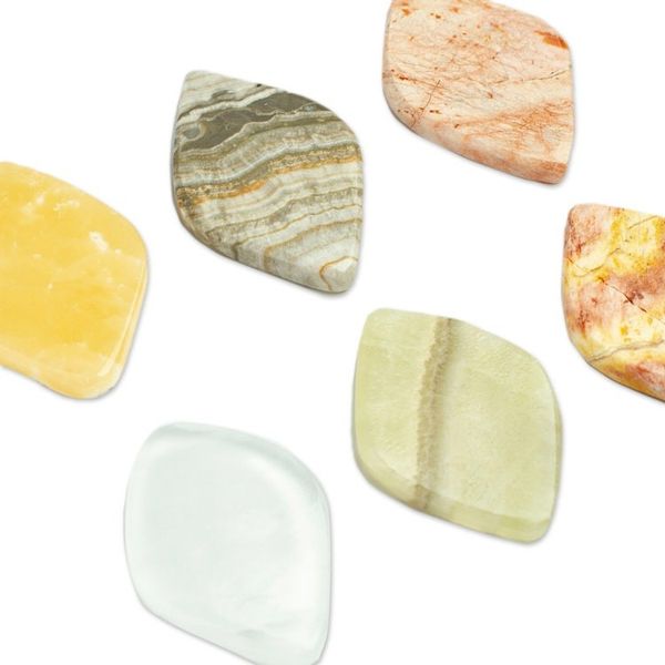 Alternate image for Set of 2 Handcrafted Diamond Marble Stress-Relieving Stones Relaxing Force