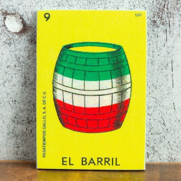 Alternate image for Mexican Wood Magnet with Colorful Barrel Decoupage Festive Barrel