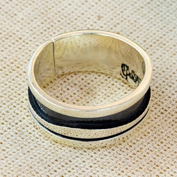 Alternate image for Modern Sterling Silver Band Ring Crafted in Mexico Rustic Charm
