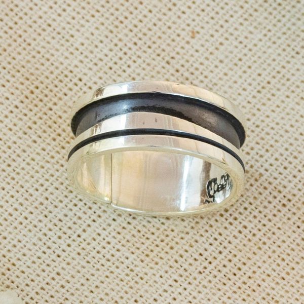 Alternate image for Modern Sterling Silver Band Ring Crafted in Mexico Rustic Charm