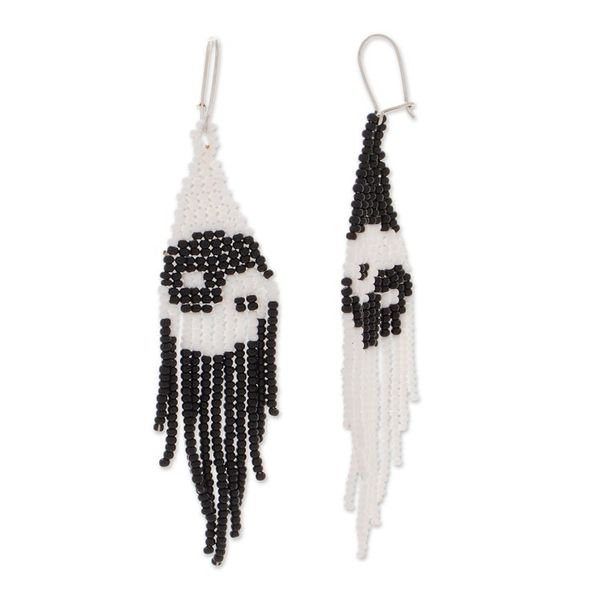Alternate image for Yin and Yang-Themed Glass Beaded Waterfall Earrings Double Balance