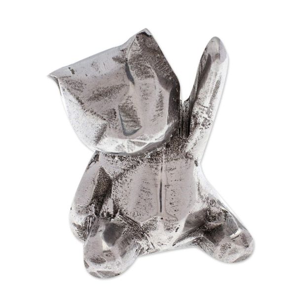 Alternate image for Polished Abstrac Pewter Bear Ring Holder from Mexico Abstract Teddy