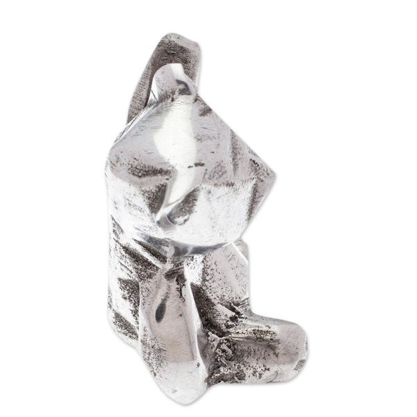 Alternate image for Polished Abstrac Pewter Bear Ring Holder from Mexico Abstract Teddy