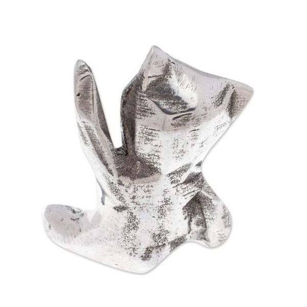 Alternate image for Polished Abstrac Pewter Bear Ring Holder from Mexico Abstract Teddy