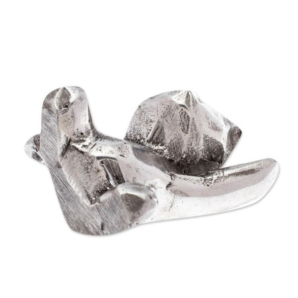 Alternate image for Polished Abstrac Pewter Bear Ring Holder from Mexico Abstract Teddy