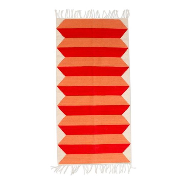 Alternate image for Handloomed Zapotec Warm-Toned Wool Area Rug 2.5x5 Dimensions of Warmth