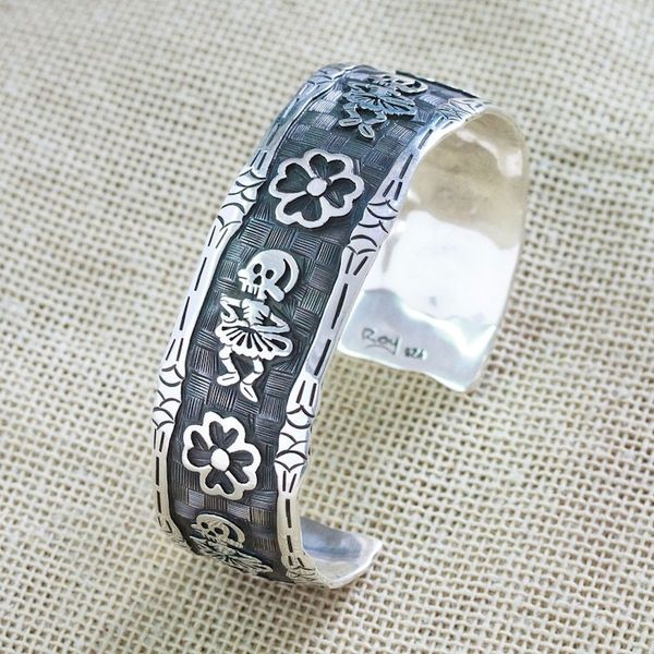 Alternate image for Day of the Dead-Themed Sterling Silver Cuff Bracelet Underworld Festival