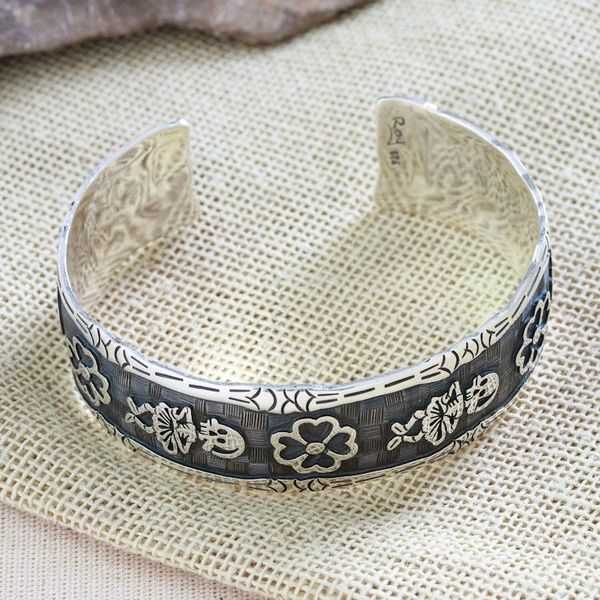 Alternate image for Day of the Dead-Themed Sterling Silver Cuff Bracelet Underworld Festival