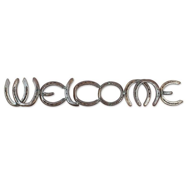 Alternate image for Handcrafted Brown Iron Horseshoe Wall Decoration from Mexico Iron Greetings