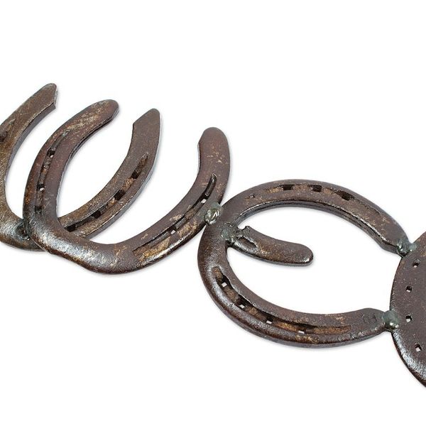 Alternate image for Handcrafted Brown Iron Horseshoe Wall Decoration from Mexico Iron Greetings