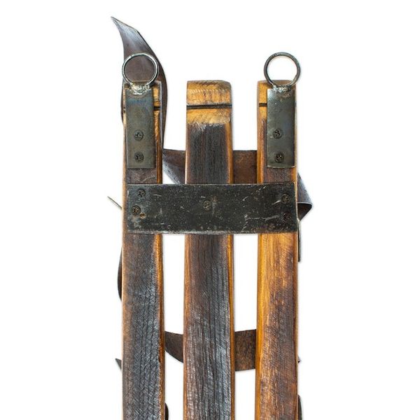 Alternate image for Wood Barrel Stave Wine Bottle Holder from Mexico Grapevine Spirals
