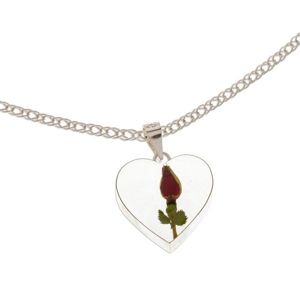 Alternate image for Heart-Shaped Natural Rose Pendant Necklace from Mexico Rose Heart